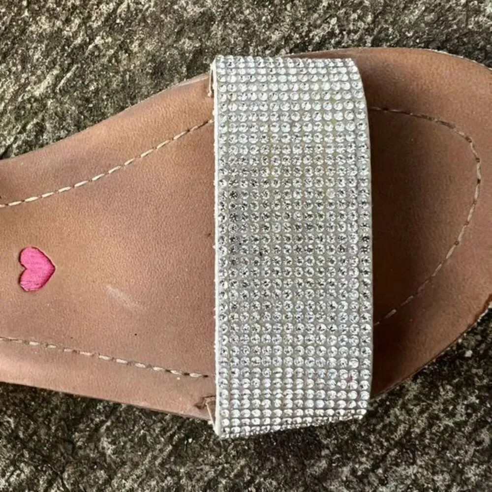 Steve Madden JPROBLER Girls Flat Sandal Sparkly Rhinestone Embellishment Size 2M